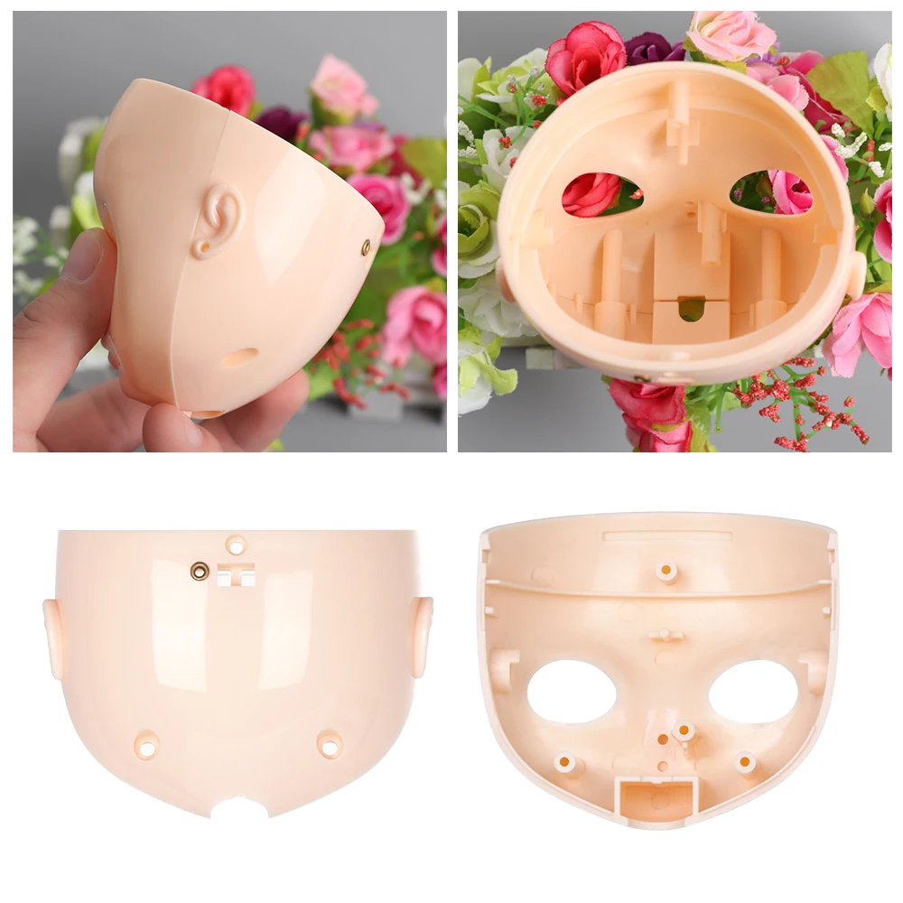 1 PC 1/6 Blyth DIY Doll Factory Dolls Faceplate With Backplate 30cm Plastic Blyth No Makeup Face and Screw Toys Accessories luvabella doll