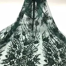 5 ярдов, jhl02-5, зеленый, ручная работа, ветка, бисер, хорошее качество, вышивка, сетка, кружевная ткань для распиловки, БР, свадебное платье