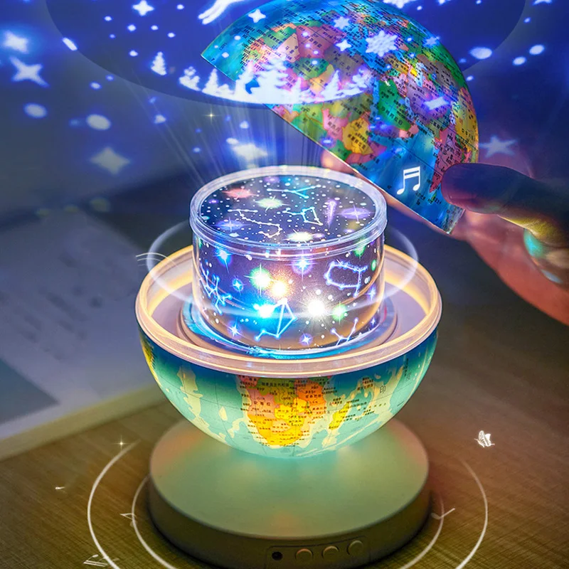 ARWorldGlobeProjectionLampLEDWorldMapRotationProjectionNight