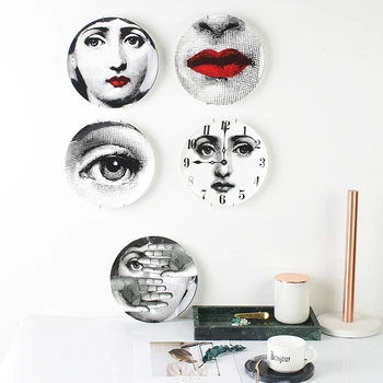 

12 Inch Variety Face Decorative Plate Milan Lady Facail Portrait Dish Beauty Jewelry Storage Round Ceramic Serving Plate