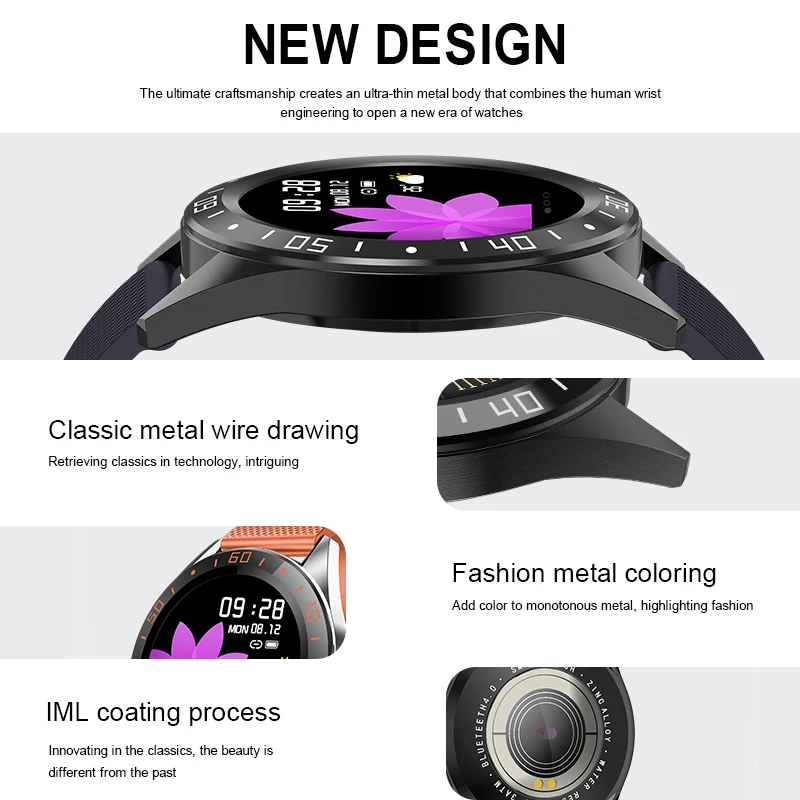 ESEED GT105 smart watch men IP67 waterproof 4 UI face 1.2 inch heart rate blood pressur Blood oxygen call remind smartwatch