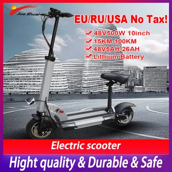 Günstige Lange Diatance 100KM Elektrische Roller 500W 48V 10 Zoll Leistungsstarke Faltbare Elektrische Skateboard Patinete Electrico Adultos E Roller