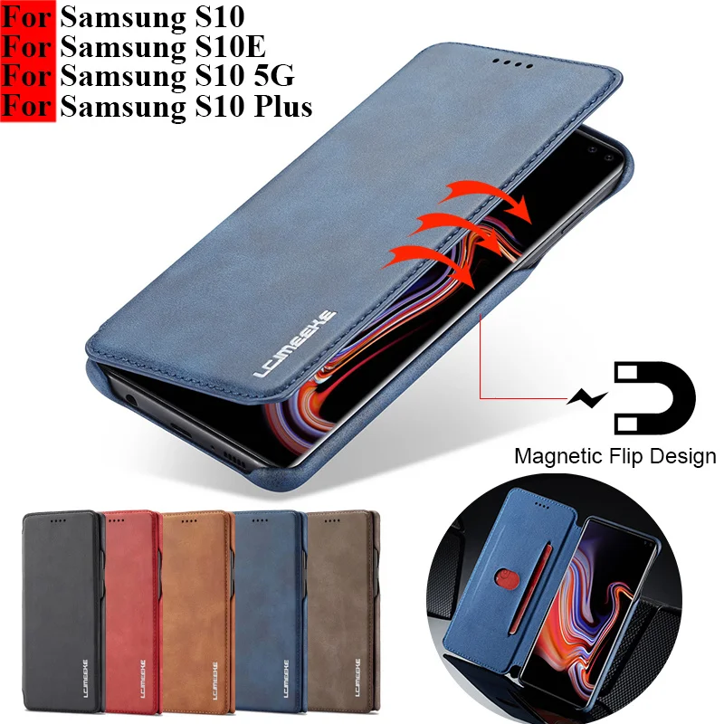 Чехол книжка для Samsung S10 Plus дизайнерский чехол телефона чехлы Galaxy S10E кожаный