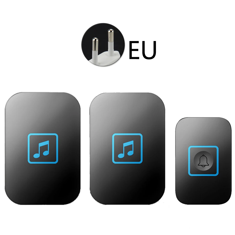 

Adjustable Volume Practical Music Home Waterproof Doorbell LED Indicator Office Security Transmitter Receiver 60 Chimes Wireless