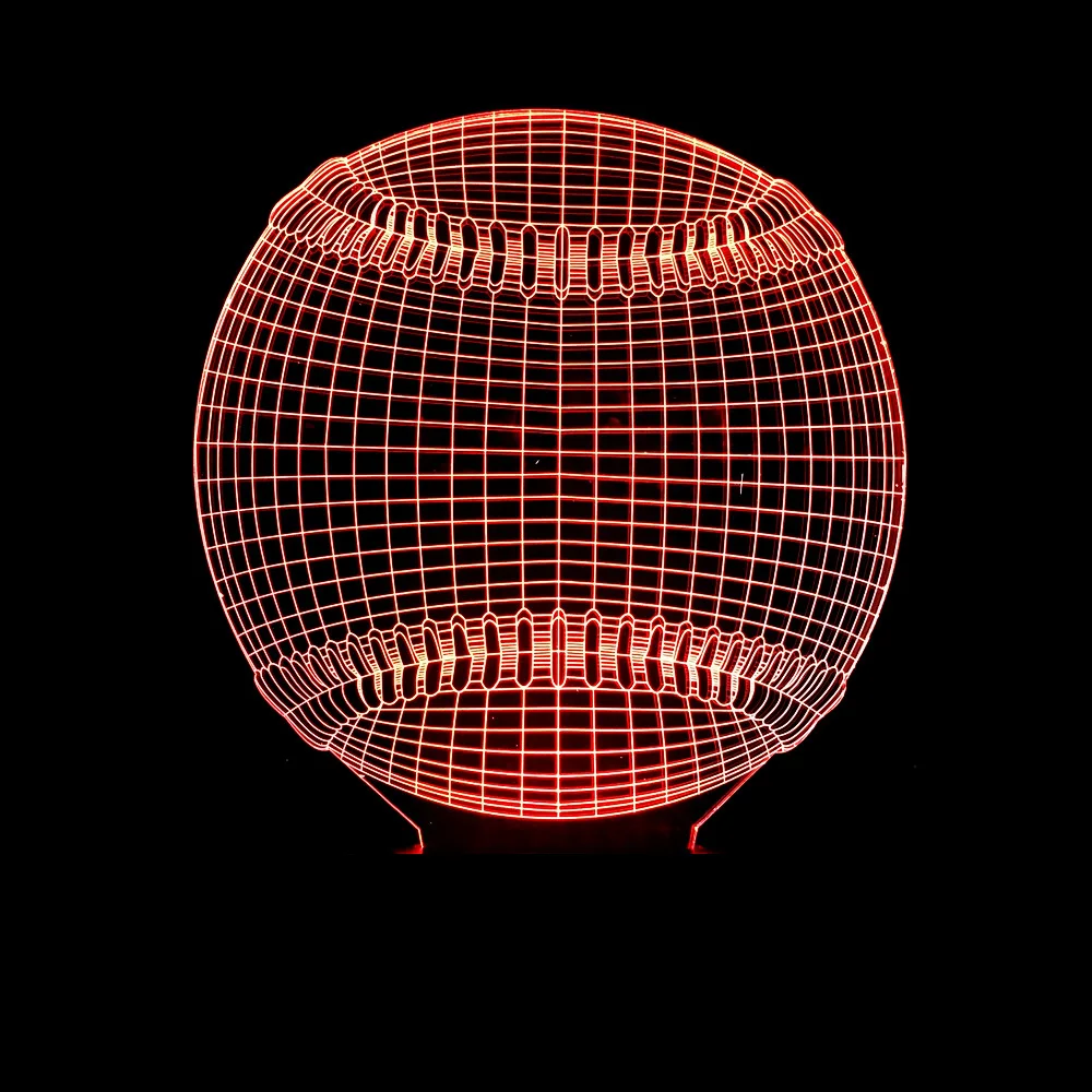 

2019 New Style Creative Baseball 3D Night Lamp Colorful Remote Control Touch Control Lamp 3D Visual Stereo Lamp