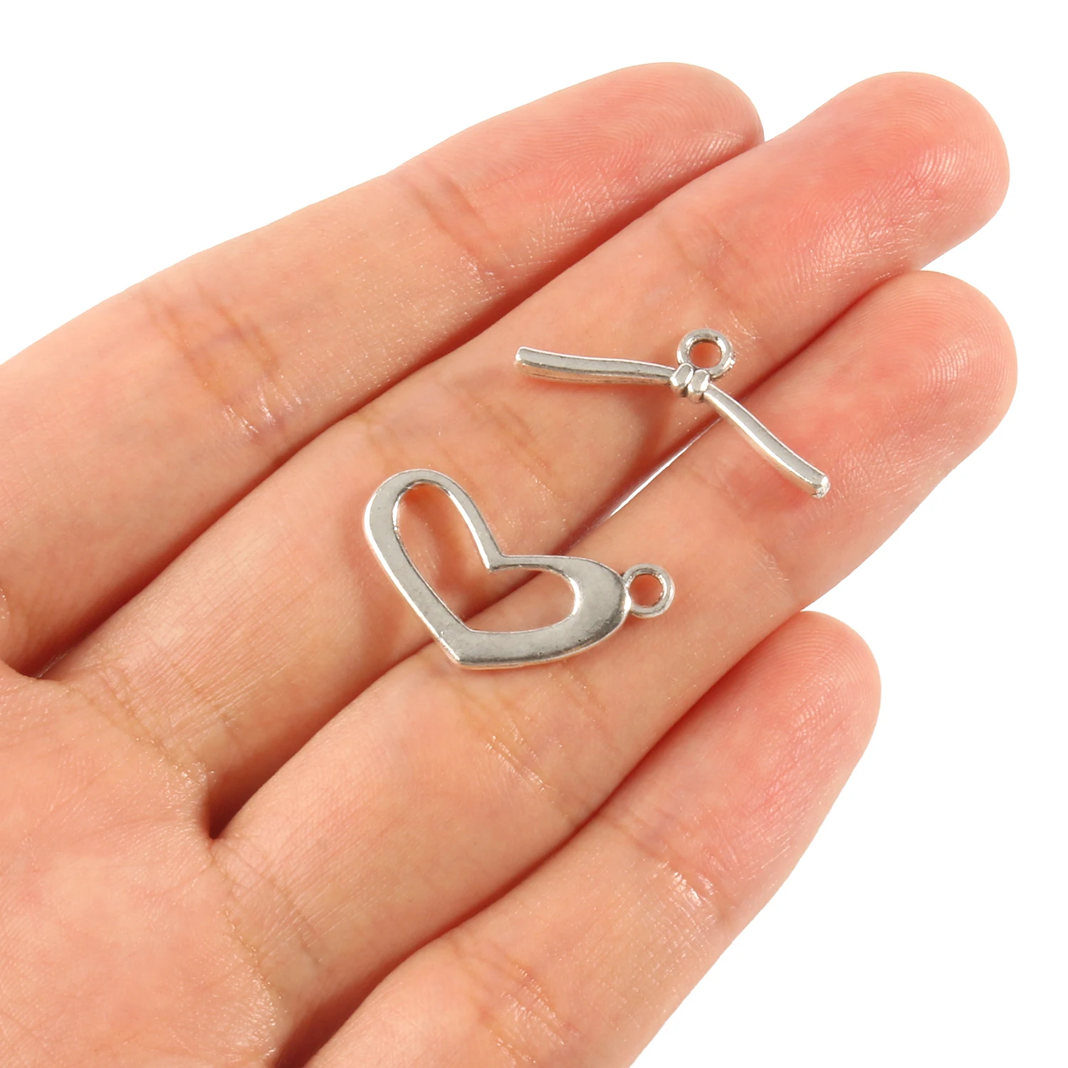 20 세트 스테인레스 스틸 실버 컬러 패스너 팔찌 토글 걸쇠 버클 커넥터 쥬얼리 만들기 OT 걸쇠 Diy 액세서리