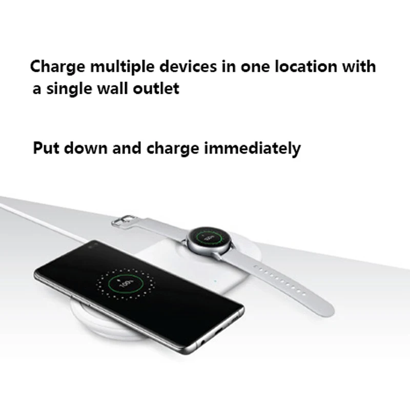 Двойное Беспроводное зарядное устройство Duo Pad для samsung Note 10 9 8 S10 S9 S8 Plus Oplader Быстрая зарядка 25 Вт беспроволочное зарядное устройство Chargeur Sans Fil