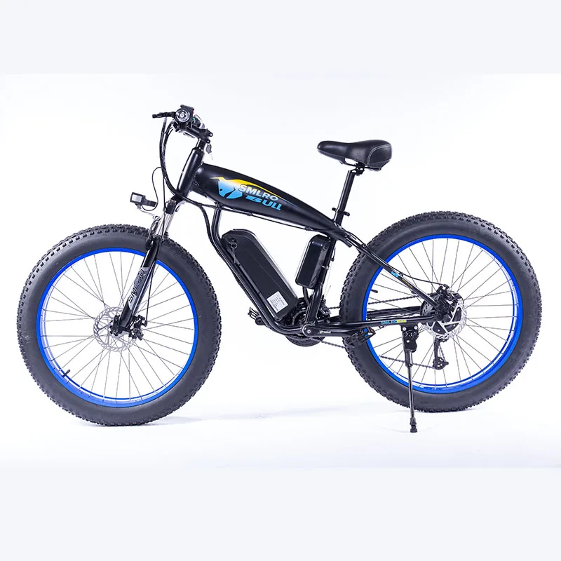 Электрический велосипед из S10-Aluminum сплава с толстыми шинами, 26x4,0, горный велосипед для снега, 26, вспомогательный велосипед для пляжа, 27 скоростей, 48 В, 12 Ач, 350 Вт, снежный велосипед