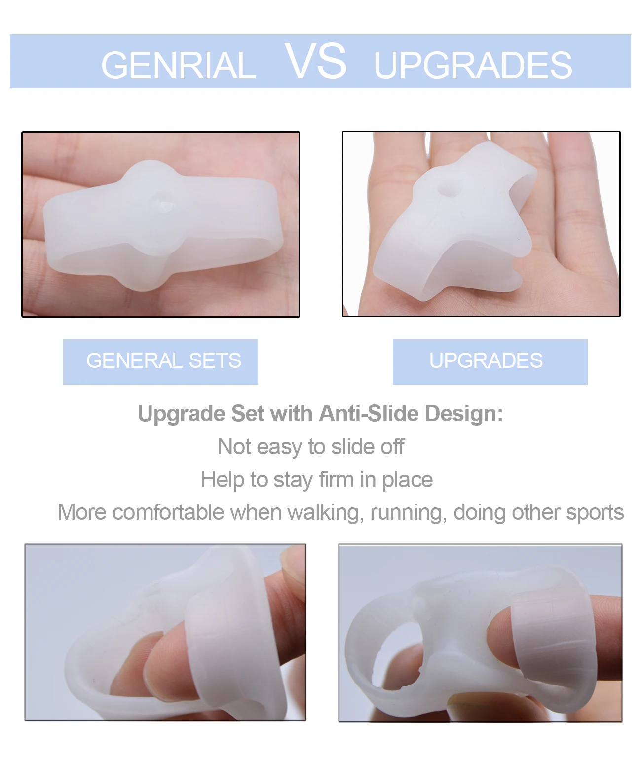 2pcs/pair Hallux Valgus Orthotics Toe Separator Corrector Bunion Adjuster Pain Relief Foot Care Foot Massager C1396 2pcs/pair Hallux Valgus Orthotics Toe Separator Corrector Bunion Adjuster Pain Relief Foot Care Foot Massager C1396