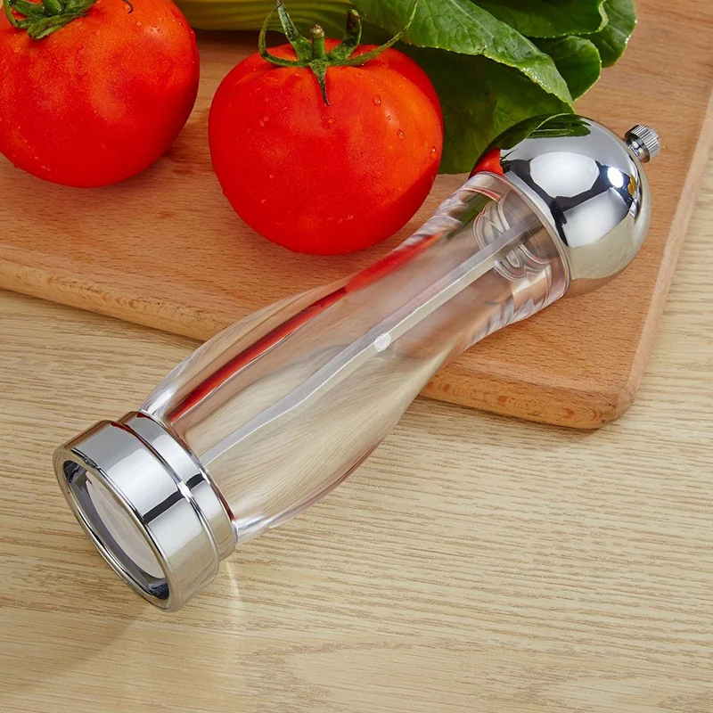 Набор мельниц для соли и перца из 2-простая в использовании и регулируемая мельница для соли и перца, верхняя часть из нержавеющей стали, корпус из толстого стекла с