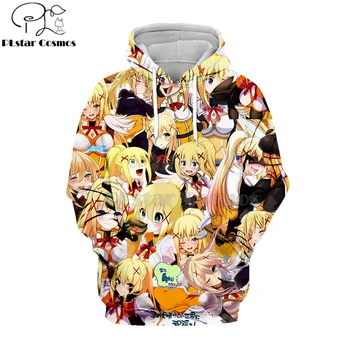 

PLstar Cosmos 2019 Hipster Anime hoodies Cute girl Streetwear Hoody Darkness of Konosuba Comic 3D Print Harajuku Zipper jacket