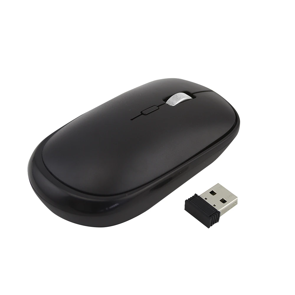 CHYI Bluetooth 4,0+ 2,4 ГГц двухрежимный беспроводной компьютерный мышь 1000-1200-1600 dpi 3d оптический Usb 4 кнопки мини ПК мыши для ноутбука - Цвет: Черный