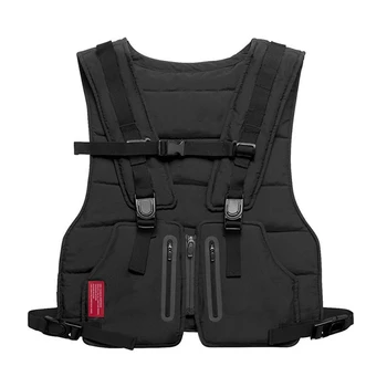 

Mini Men Chest Rig Outdoor Sports Waist Bag Streetwear Vest Phone Chest Bags Men Waistcoat Black