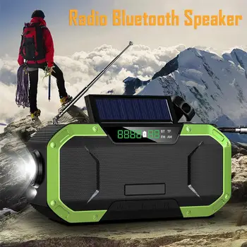 

Portable Emergency Hand Crank Solar Radio Multifunction Bluetooth Speaker Support SOS Alarm AM/FM NOAA Flashlight Radio