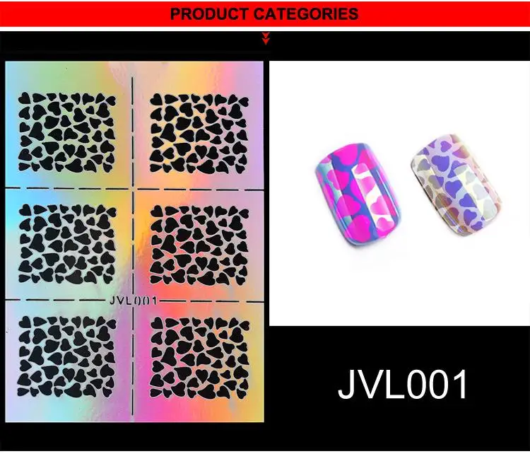 Ажурные наклейки для ногтей украшения для дизайна ногтей клейкая бумага шаблон для печати ногтей прозрачные наклейки с упаковкой наклейки для ногтей - Цвет: 001