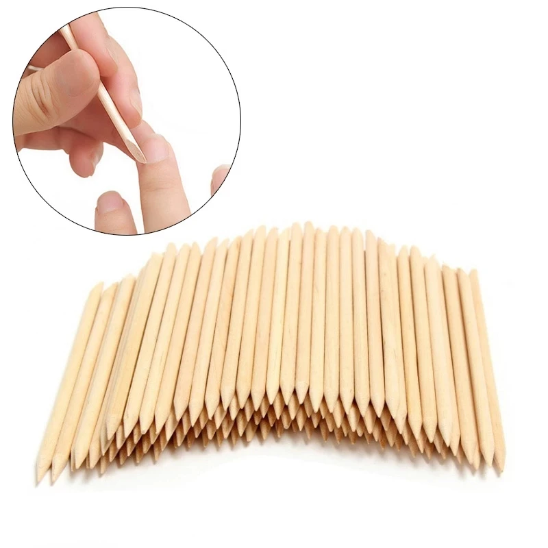 Se100PCS деревянные лопатки для удаления кутикулы Стразы дизайна ногтей из