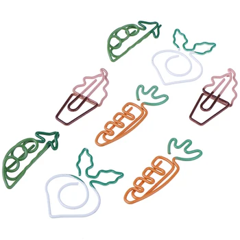 

10pcs Cartoon Creative Carrot Metal Office School Supplies Cute Paper Clips Gift