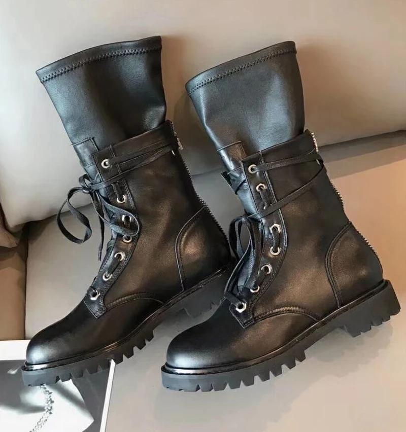 Женские ботинки; Bottines Pour Les Femmes; chaussures femme; женская обувь; лакированный кожаный женский обувь на толстой подошве; Botas Mujer