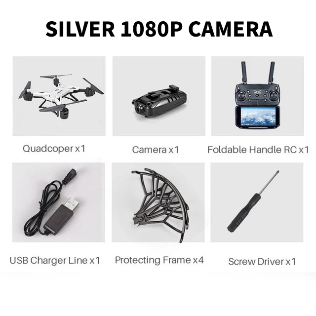 silver 1080p 1B KY601S Профессиональный Дрон для камеры 1080p WiFi FPV HD щетка Пропеллер для мотора длинная батарея воздушный складной Квадрокоптер-Дрон - Цвет: silver 1080p 1B