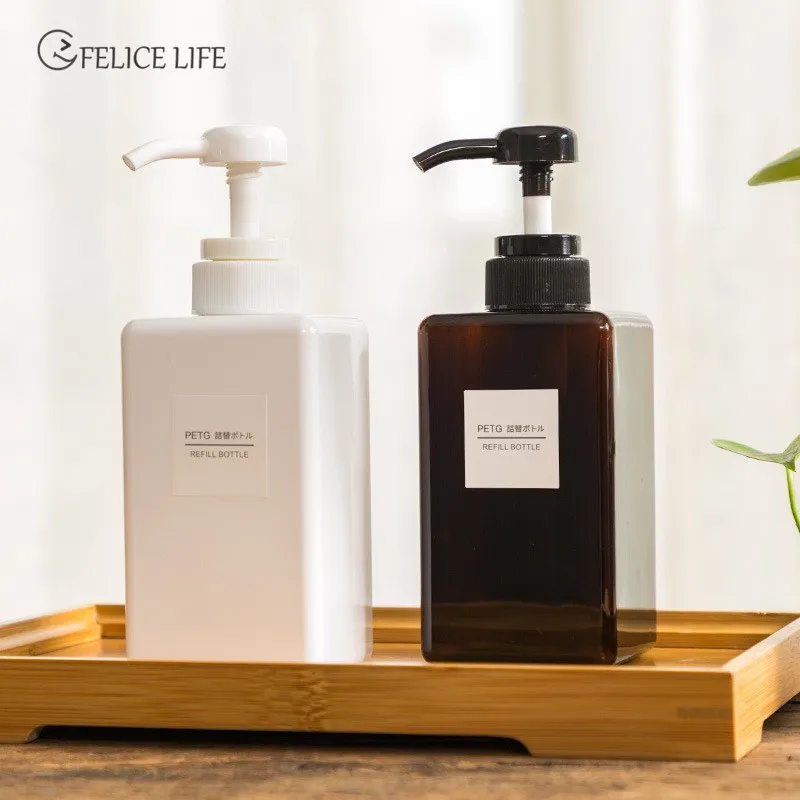 Travel Plastic Square Bottle Dispenser 250/450/650ml empty bathroom liquid soap lotion shower gel dispenser bottle soap dispenser refillable bottle soap dispenser bottle refillable plastic bottles plastic lotion bottle
