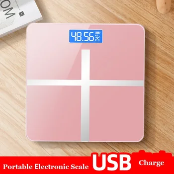 

USB charging Smart Household Weighing Scale Small Fat Scale LED Digital English Function Screen Intelligent gravity sensor scale