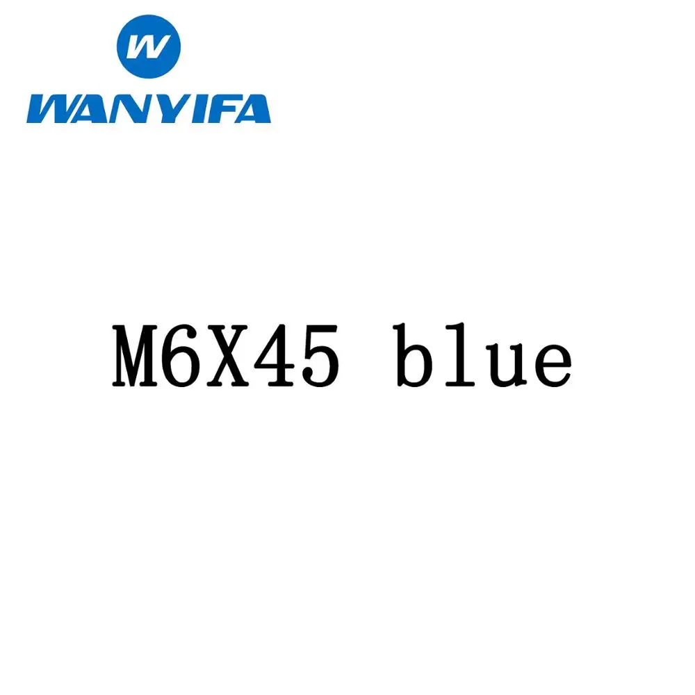 Титановые болты M6X45 50 55 60 мм Цикл Acessory велосипед Велоспорт коническая головка шестигранные винты - Цвет: M6X45 blue
