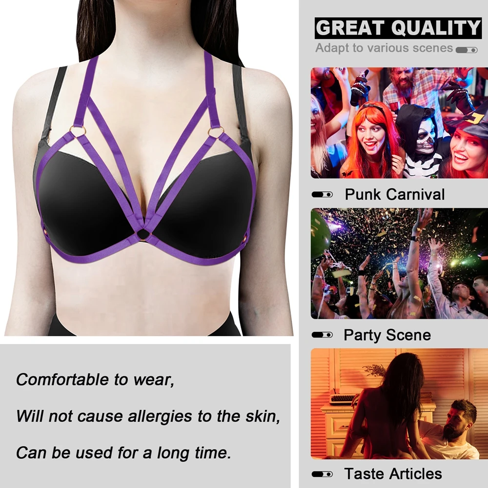 

Body Harness Fashion Bondage Chest Bra Women Underwear Strappy Garter Belt Goth Tops Party Club Dress Dance Wear Exotic Costumes