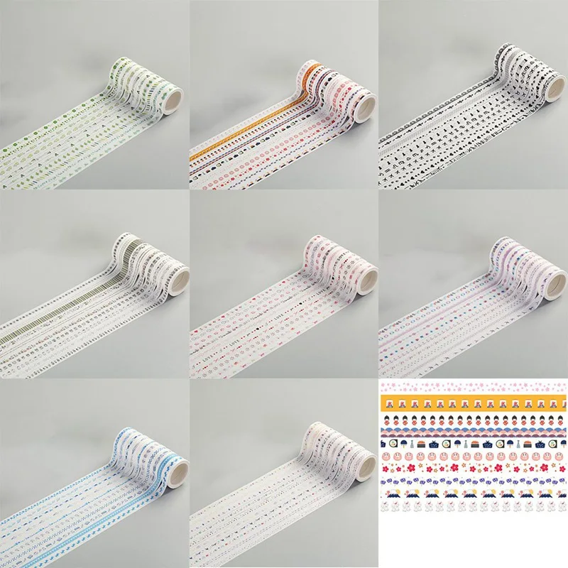 10 шт./компл. красочные Foiled васи лента японская бумага DIY планировщик Маскировочная лента клейкие наклейки с лентами Декоративные Канцелярские Ленты