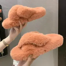 Summer Fluffy Raccoon Fur Slippers Shoes Women Real Fox Fur Flip Flop Flat Furry Fur Slides Outdoor Sandals Woman Amazing Shoes