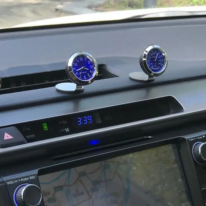 Автомобильный термометр кварцевые часы приборная панель Авто интерьерные украшения
