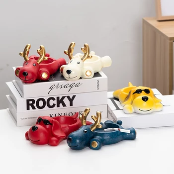 

Nordic ashtray household cute cartoon dog ashtray creative coffee table bedroom cute resin ashtray decoration