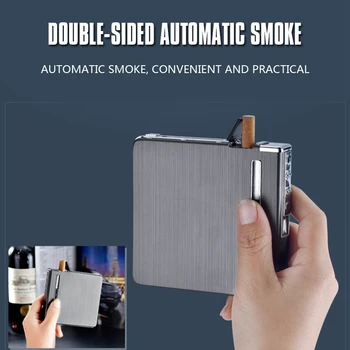 

20 Pieces Capacity For Cigarette Tobacco Fashion Cigarette box with Waterproof windproof lighter double-sided automatic pop up D
