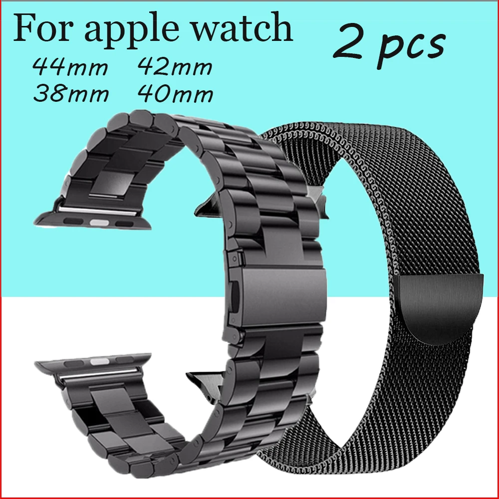 2 шт Ремешок для Apple watch band 5 4 3 1 44 мм 40 iWatch 42 38 браслет из нержавеющей стали|Ремешки