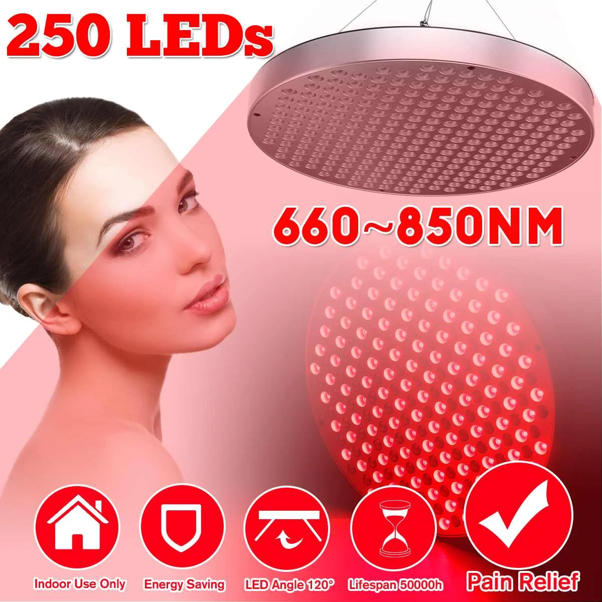 250 Leds 60w Anti Aging Red Led Light Therapy Deep 660nm And Near