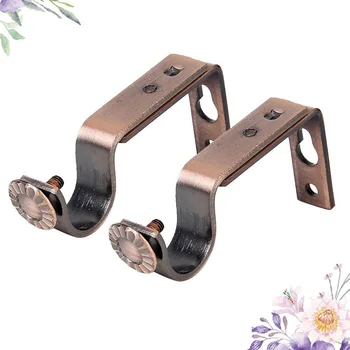 

4PCS Wall-mounted Drapery Rod Holder Curtain Pole Bracket Wall Bracket for Bedroom Living Room
