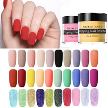 NICOLE дневник 30 цветов погружающийся порошок для ногтей Матовый мигающий цвет градиентный Dip порошок для ногтей без лампы для лечения украшения для ногтей