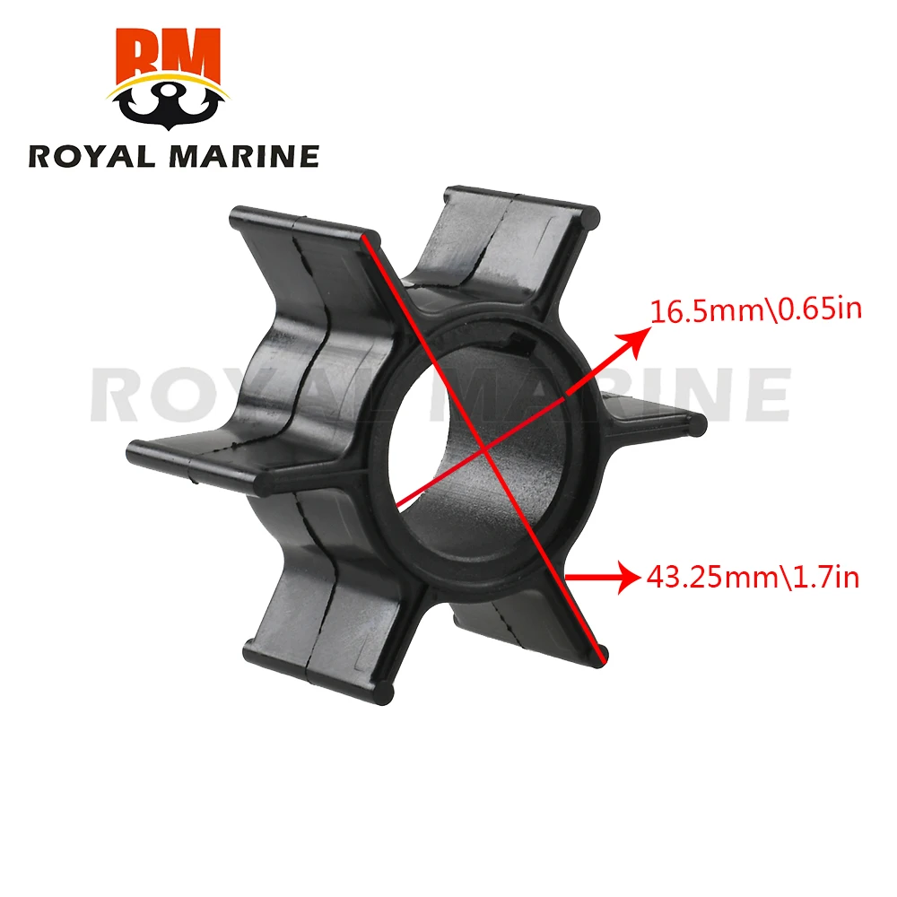 345-65021 Water Pump Impeller For Tohatsu & for Mercury 25/30/40HP 345-65021-0 18-8923 Rubber Black Diameter 4.4cm 6 Blade outboard engine parts marine water pump boat motor parts water pump impeller kit
