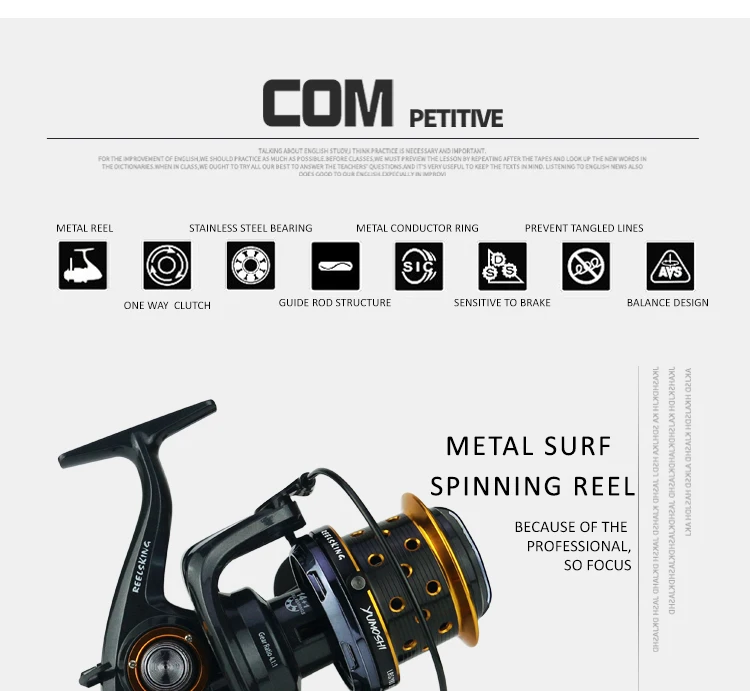 YUMOSHI TK10000 14+1BB METAL SURF  REEL LONG CASITNG FISHING REELS
