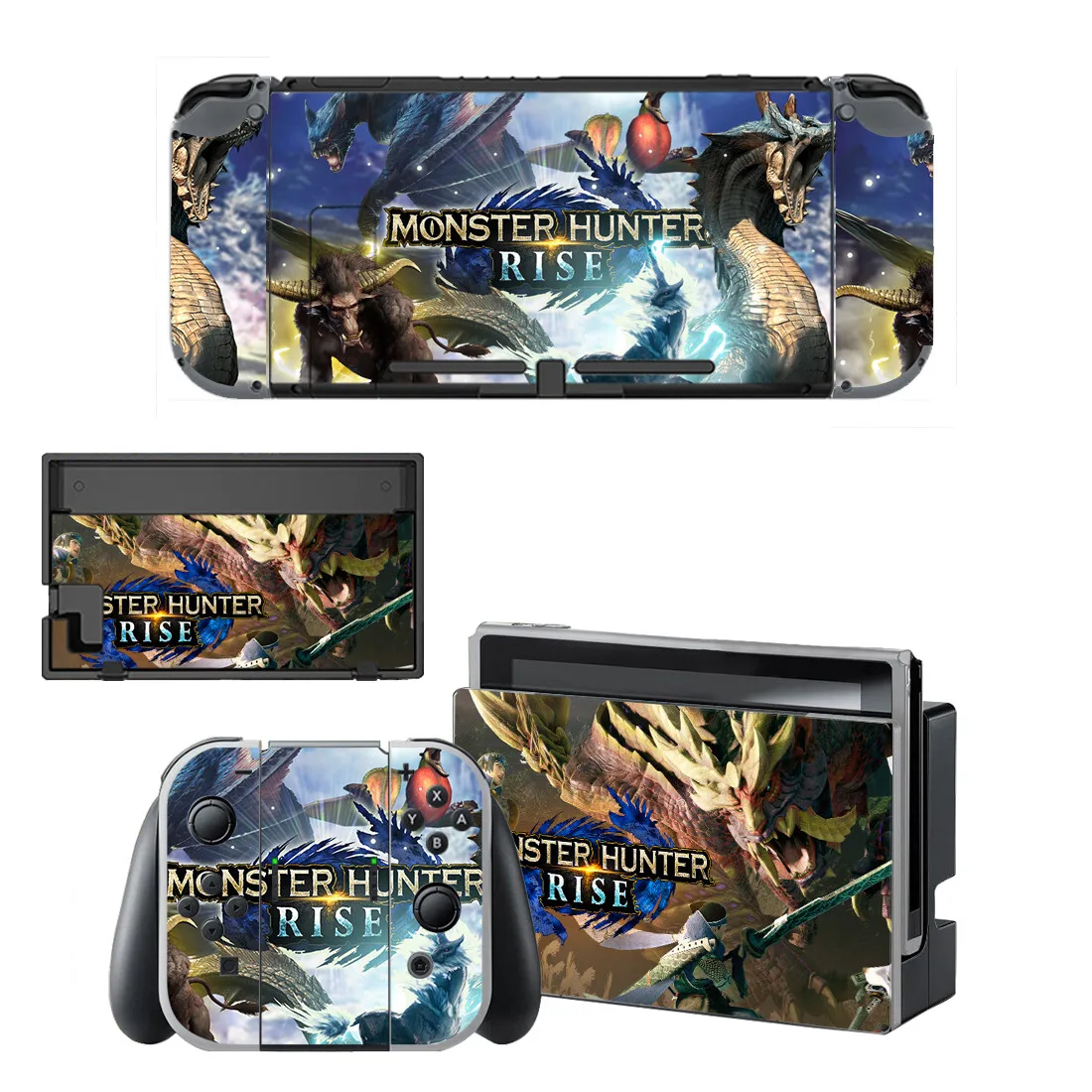 Monster Hunter Rise Pellicola Salvaschermo Skin Per Nintendo Switch Console Dock Caricabatterie Supporto Per Supporto Joycon Controller Skin
