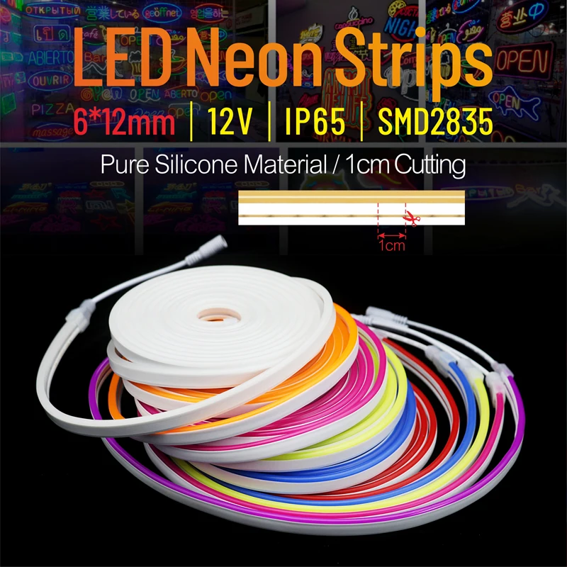 12V Low Voltage LED Neon Sign for Wedding Decor & Party Supplies LED  Flexible Neon Strip 1M 2835 Outdoor Waterproof Fixtures DIY 