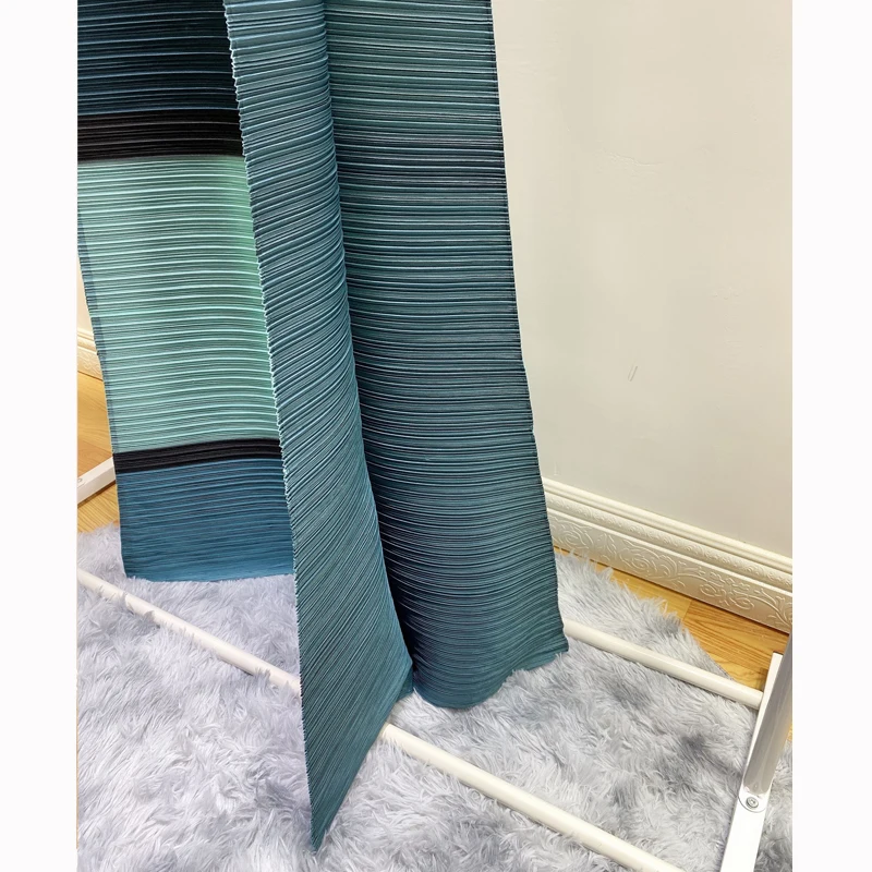 Changpleat летние новые женские платья Miyak плиссированные Модные клетчатые дизайнерские свободные большие размеры стоячий воротник женское платье А-силуэта