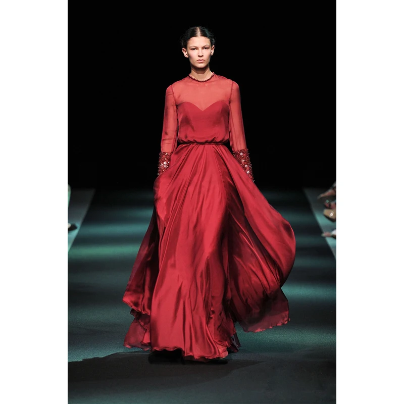 Robe de soiree, шифоновое, с длинным рукавом, Пляжное, вечернее, элегантное, официальное платье,, расшитое бисером, vestido de festa, платья для матери невесты