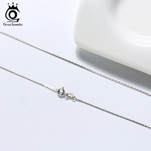 Italian 925 Silver Bamboo Chain Necklace