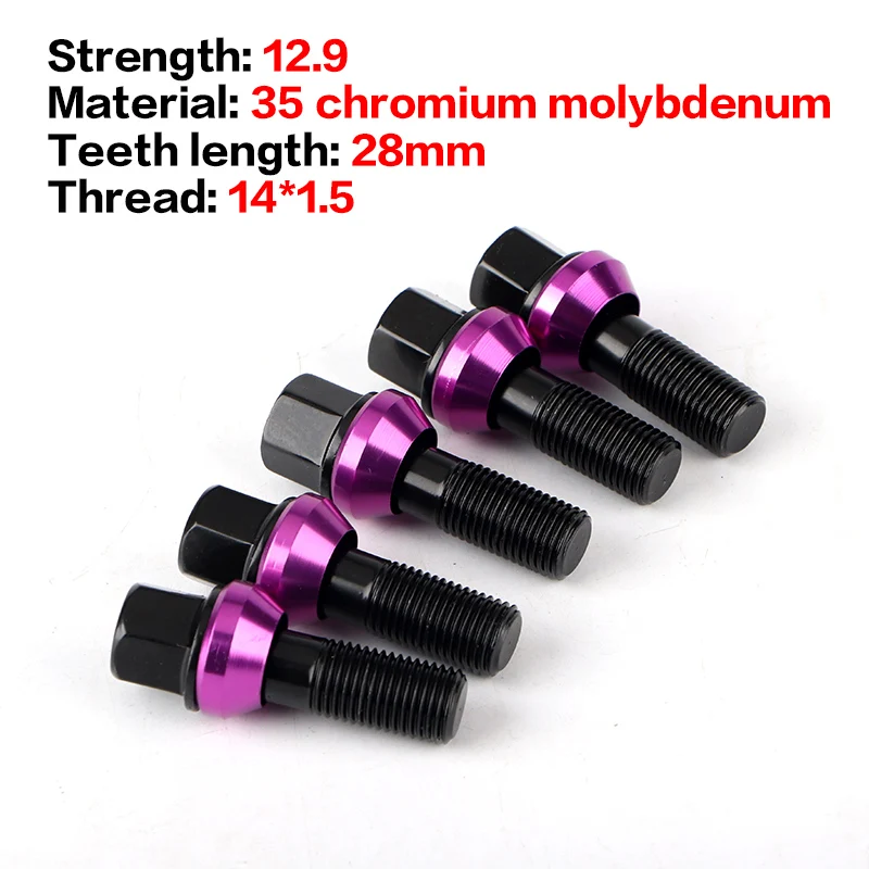 16/20Pieces Forged modified wheel eccentric bolt 5x114.3 to 5x112 M14x1.5 12x1.5 suit for VW-Golf 5/6/7 Audi-A3 A4 A5 A6 TT Benz