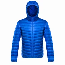 Мужская и женская зимняя куртка с капюшоном, белое пуховое теплое пальто размера плюс 4XL, верхняя одежда, легкая синяя зимняя верхняя одежда, тонкая парка