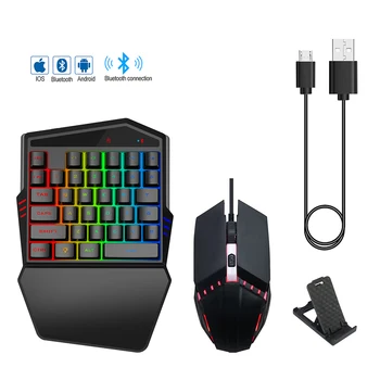 

New Bluetooth 4.2 One-Handed Keyboard K99 Bluetooth Wireless Version 4.2 Keyboard Comes With A Throne Mouse Set
