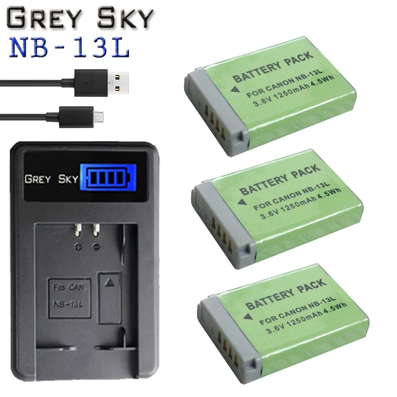 

NB-13L NB 13L NB13L Battery + LCD USB Charger for Canon PowerShot G5X G7X G9X G7 X Mark II G9 X,SX620 SX720 SX730 HS