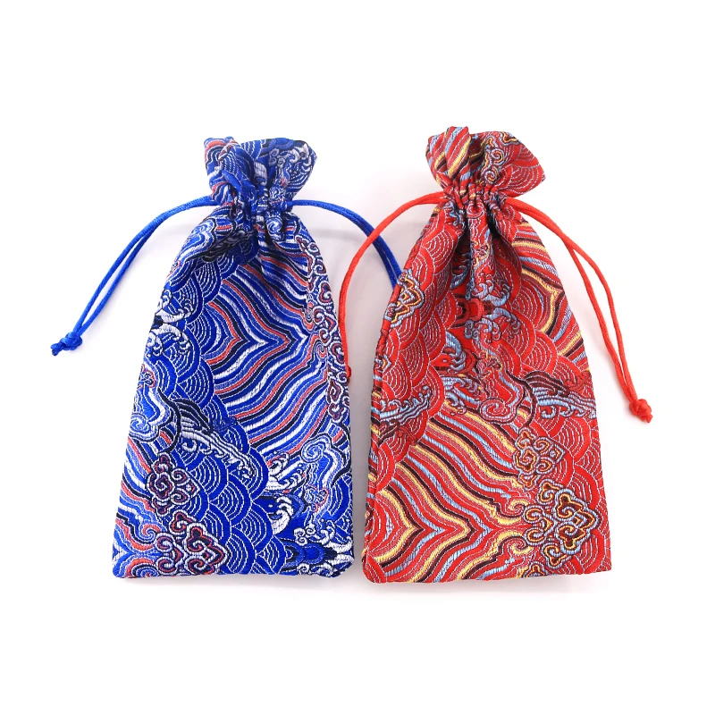 

2pcs 10x20cm Comb Bag Chinese-style Silk Fabrics Scraping Plates Jewelry Bag Hairpin Bracelets Gift Bag Box