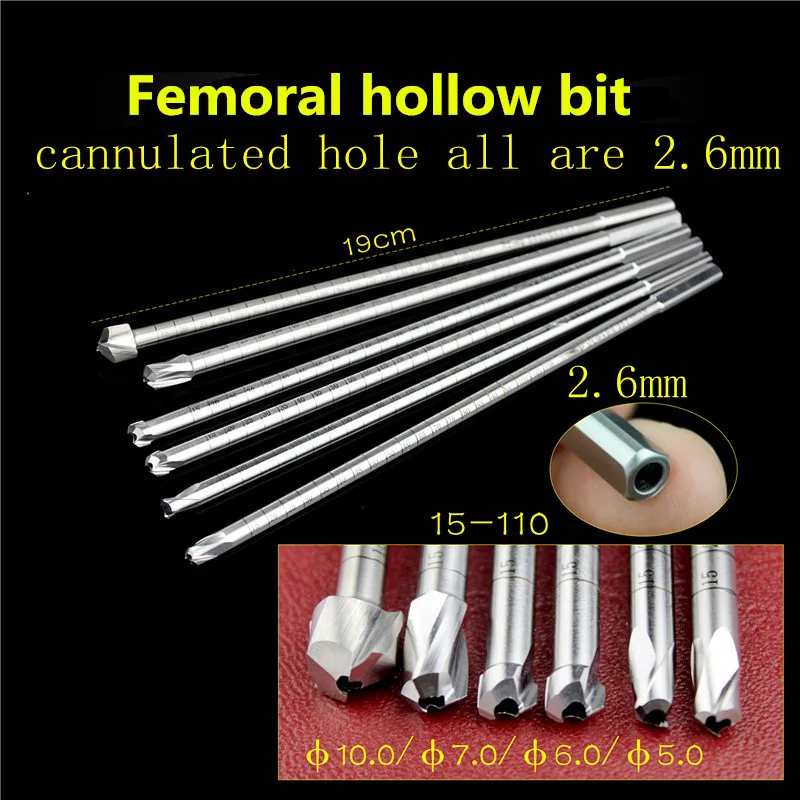 

Orthopedic instrument medical sport medicine Cruciate ligament repair femur round Ball hollow drill bit Femoral Grind cannulated