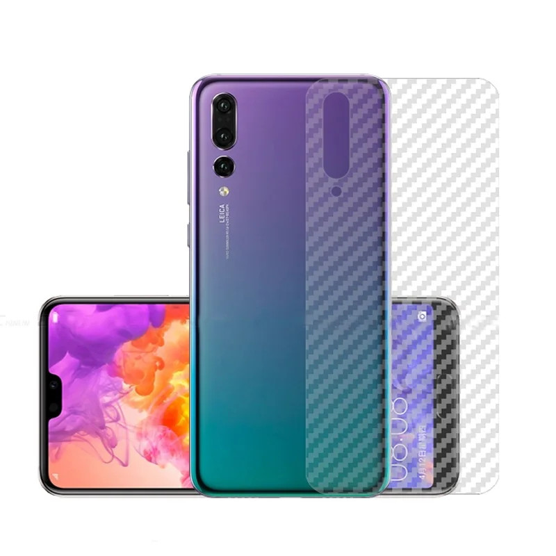 5шт./лот 3D углеродное волокно задняя крышка защитная пленка для Huawei P20 Pro полное